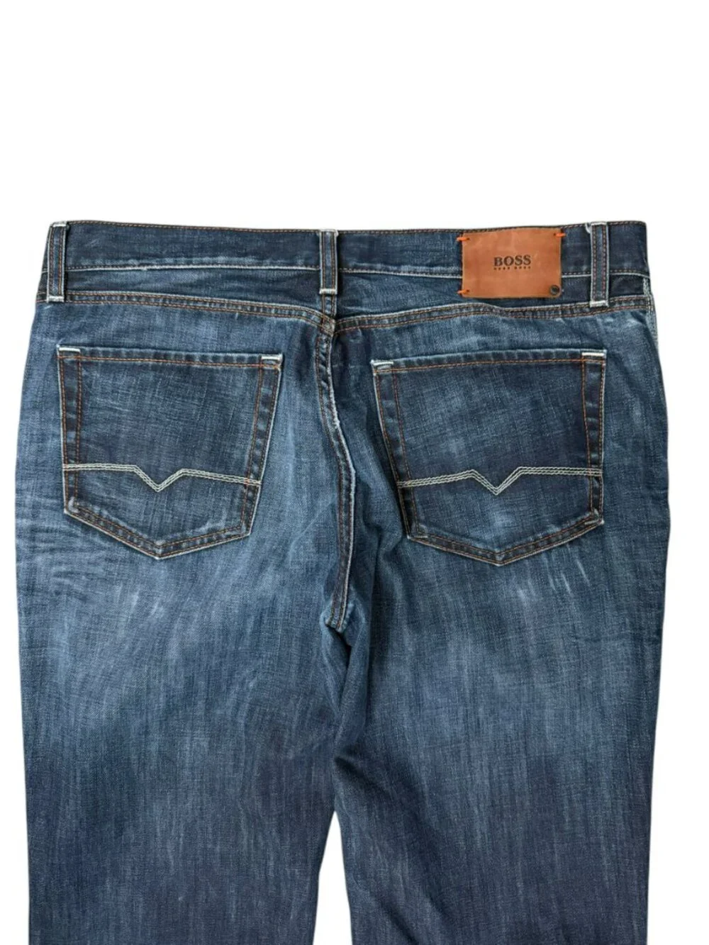 BOSS Hugo Boss Men’s Orange Regular Fit Straight Button Fly Jeans Size 38x30